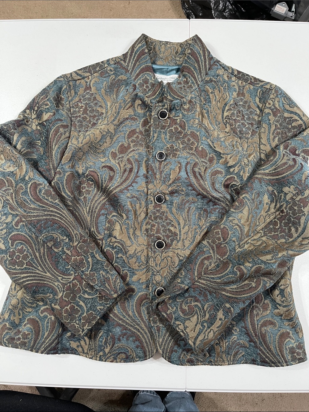 Coldwater Creek Multicolor Paisley Button-Front Jacket